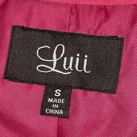 Luii Blazer Womens size Small 3/4 sleeve one button Pink Barbiecore New - Picture 4 of 8